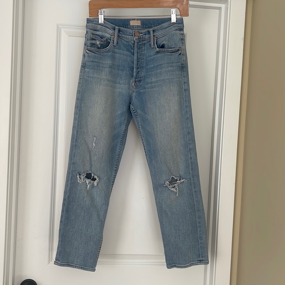 MOTHER The Tomcat High Rise Distressed Jeans